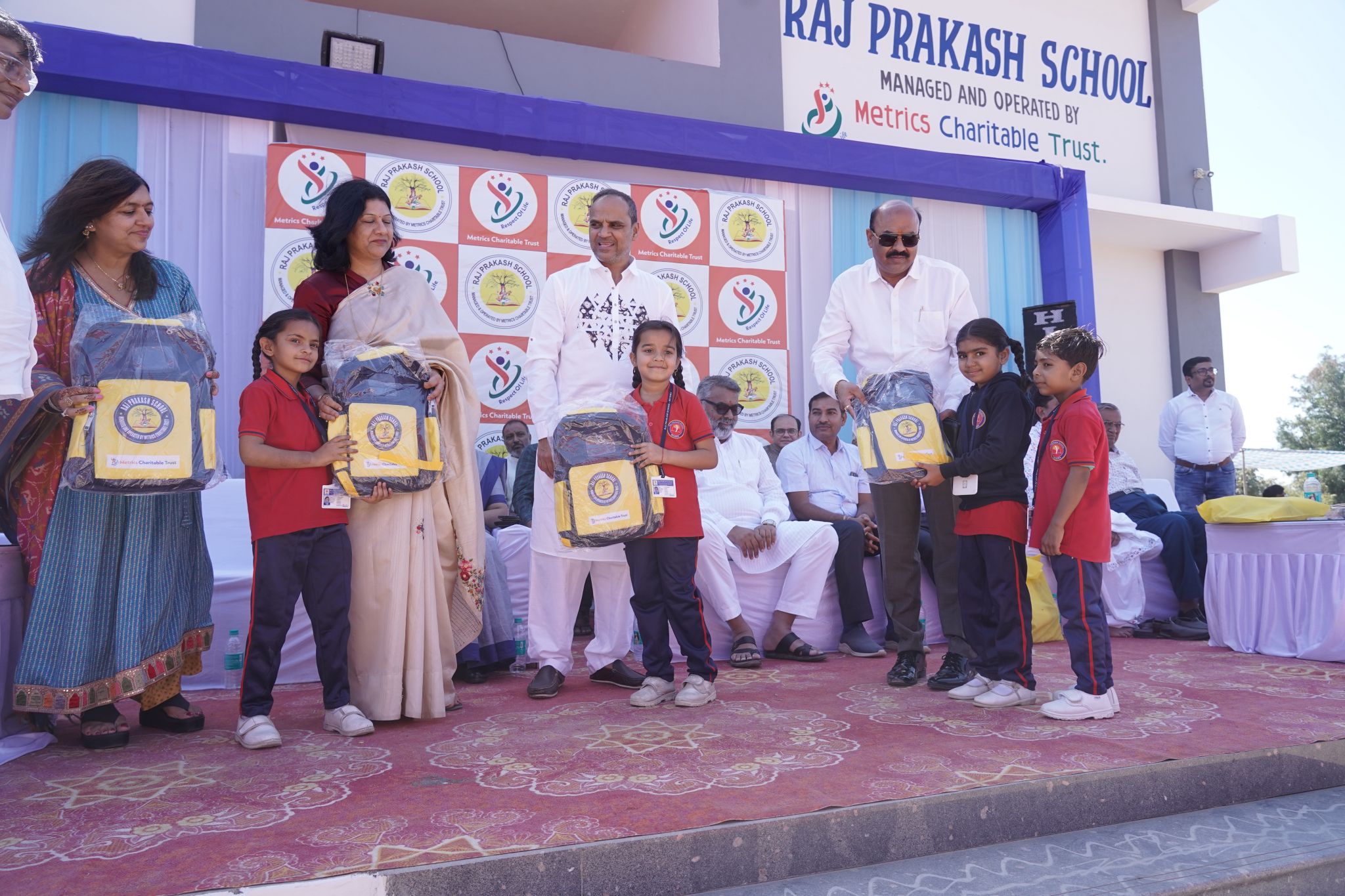 Raj Prakash School backpack distribution